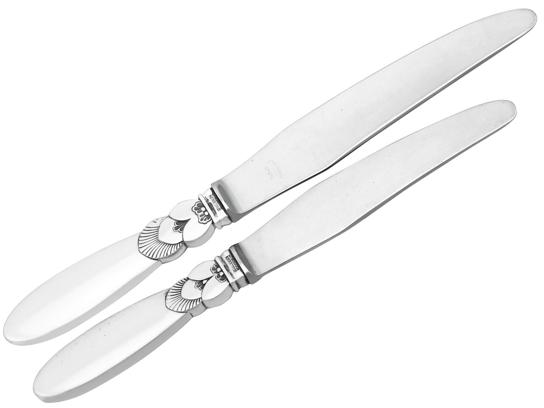 Georg Jensen Danish Sterling Silver Canteen of Cutlery for Six Persons For Sale 5
