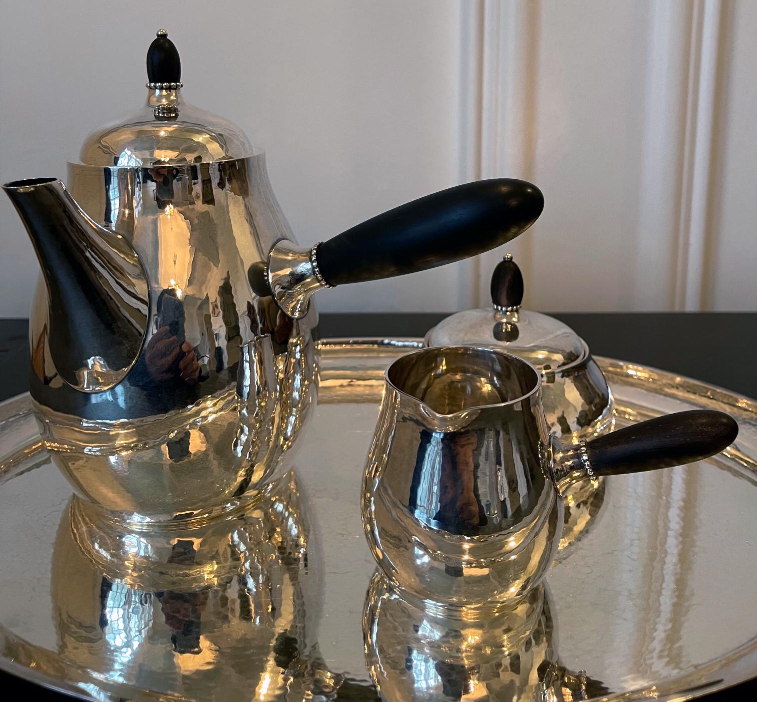 20th Century Danish Sterling Silver Coffee or Tea Set Georg Jensen For Sale