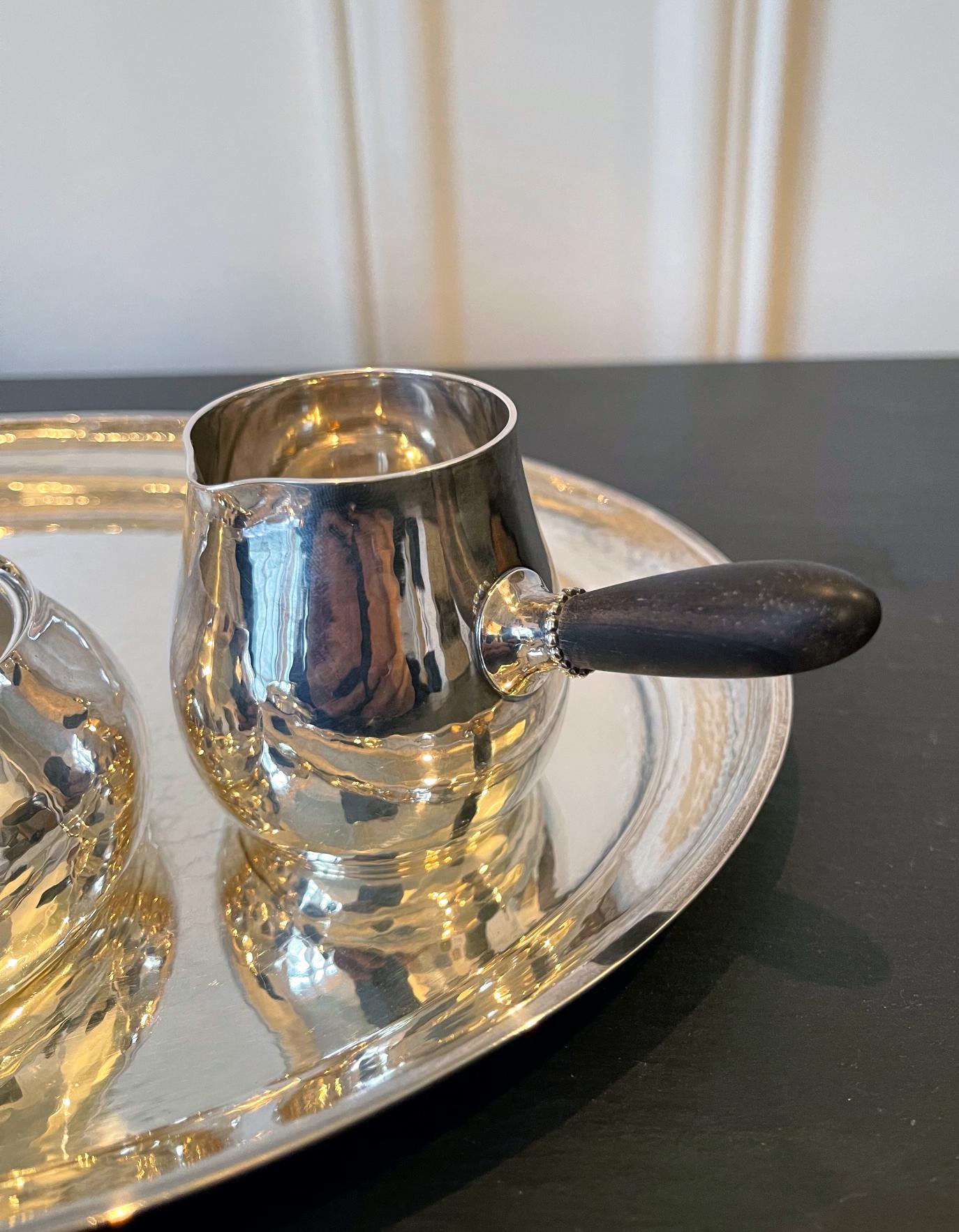 Danish Sterling Silver Coffee or Tea Set Georg Jensen For Sale 4