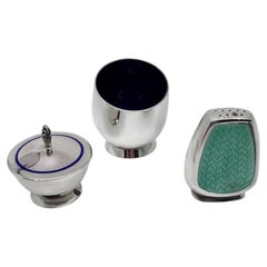 Danish Sterling Silver Cruet Set of 3