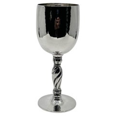 Danish Sterling Silver Hammered Red Wine Glass