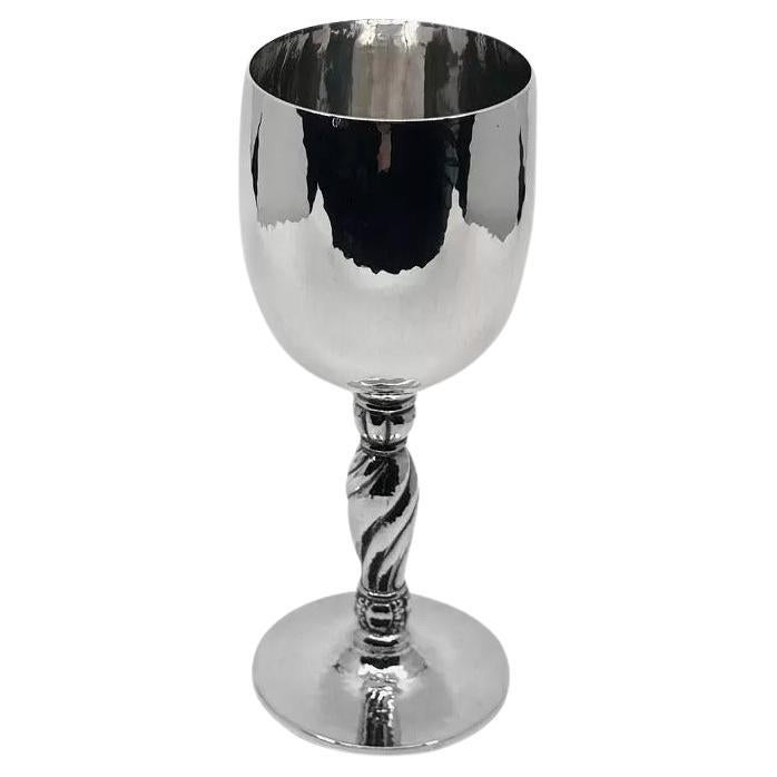 Danish Sterling Silver Hammered Red Wine Cup For Sale