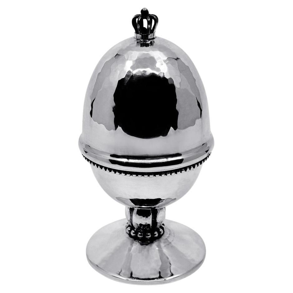 Danish Sterling Silver Hand Hammered Caviar Holder