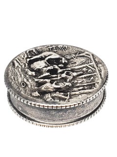 Danish Sterling Silver Scenic Pill Box #24420