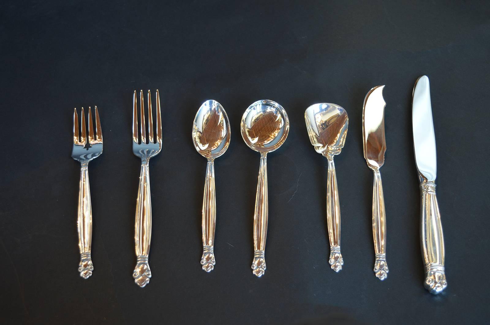 Danish Sterling Silver Set For Sale 2