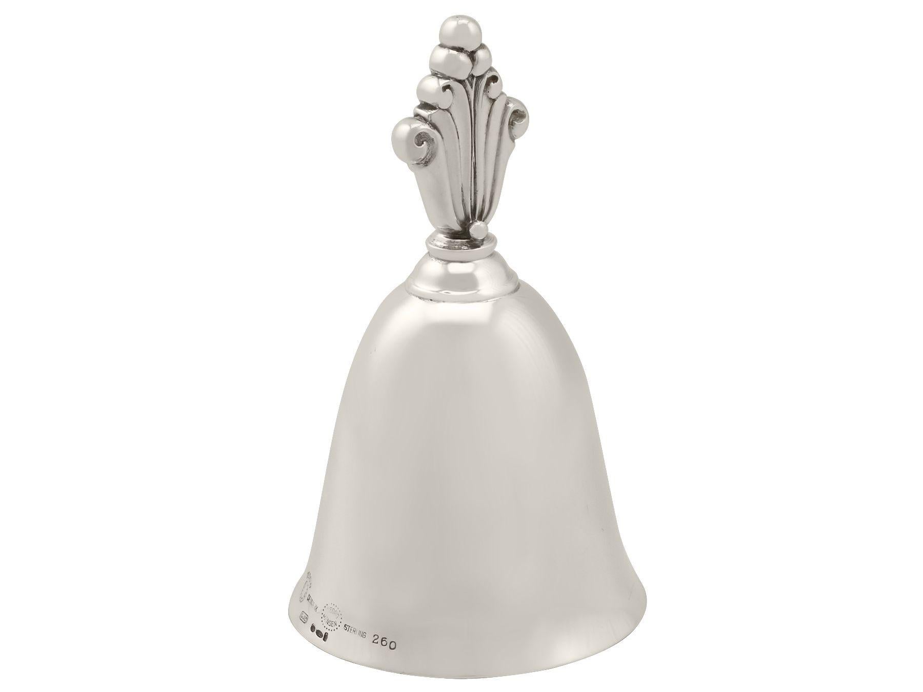 Danish Sterling Silver Table Bell by Georg Jensen, Vintage, '1970' In Excellent Condition In Jesmond, Newcastle Upon Tyne