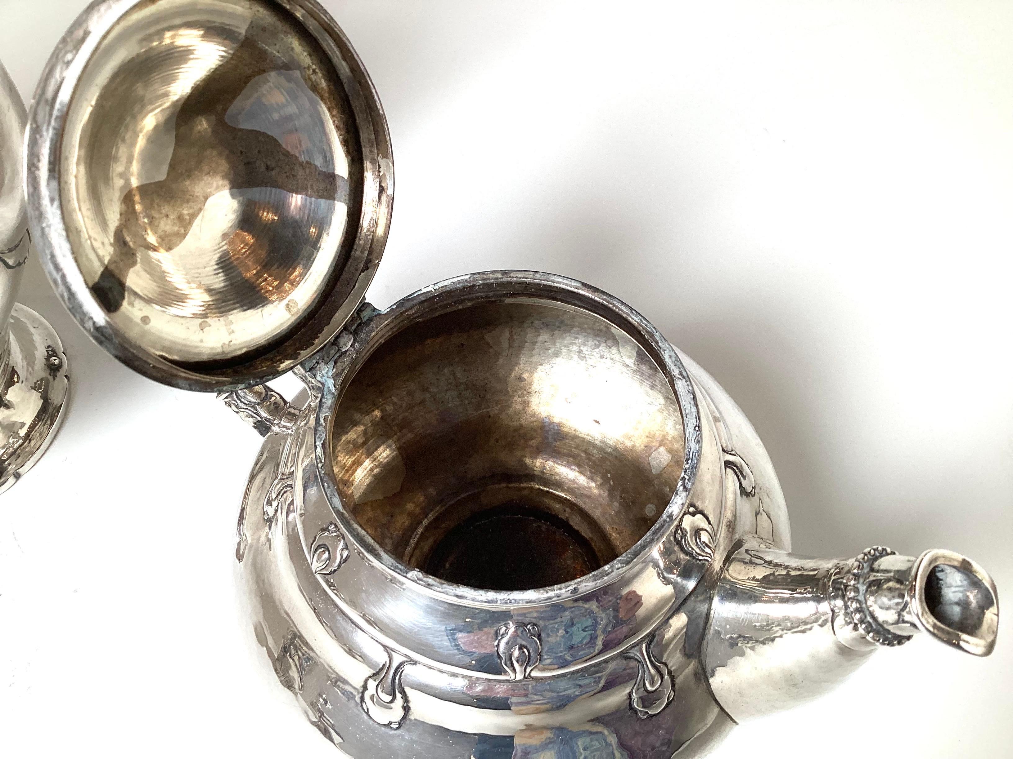 Juego de té danés de plata de ley de principios del siglo XX por Christian F. Heise en venta 4