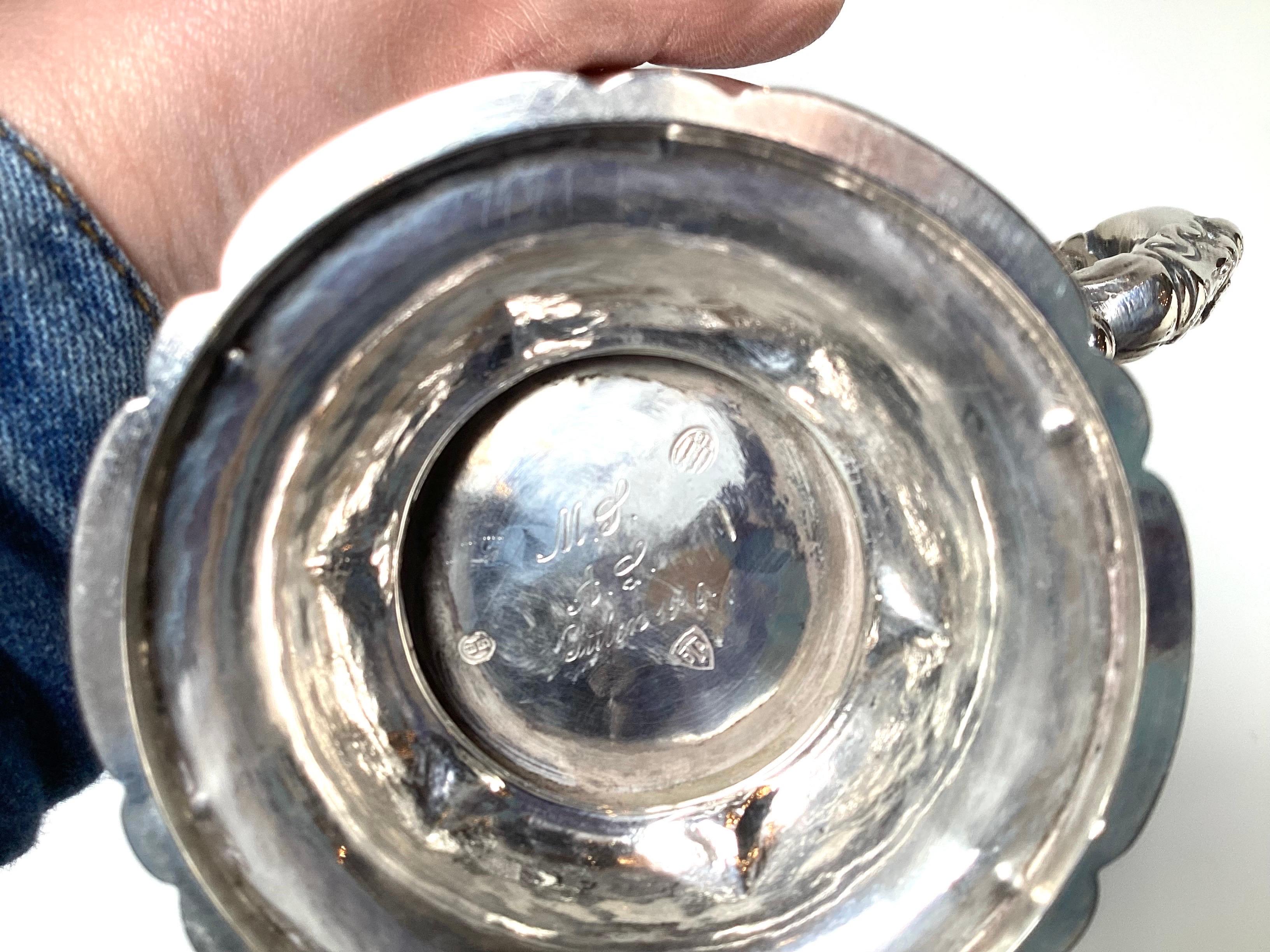 Juego de té danés de plata de ley de principios del siglo XX por Christian F. Heise en venta 6