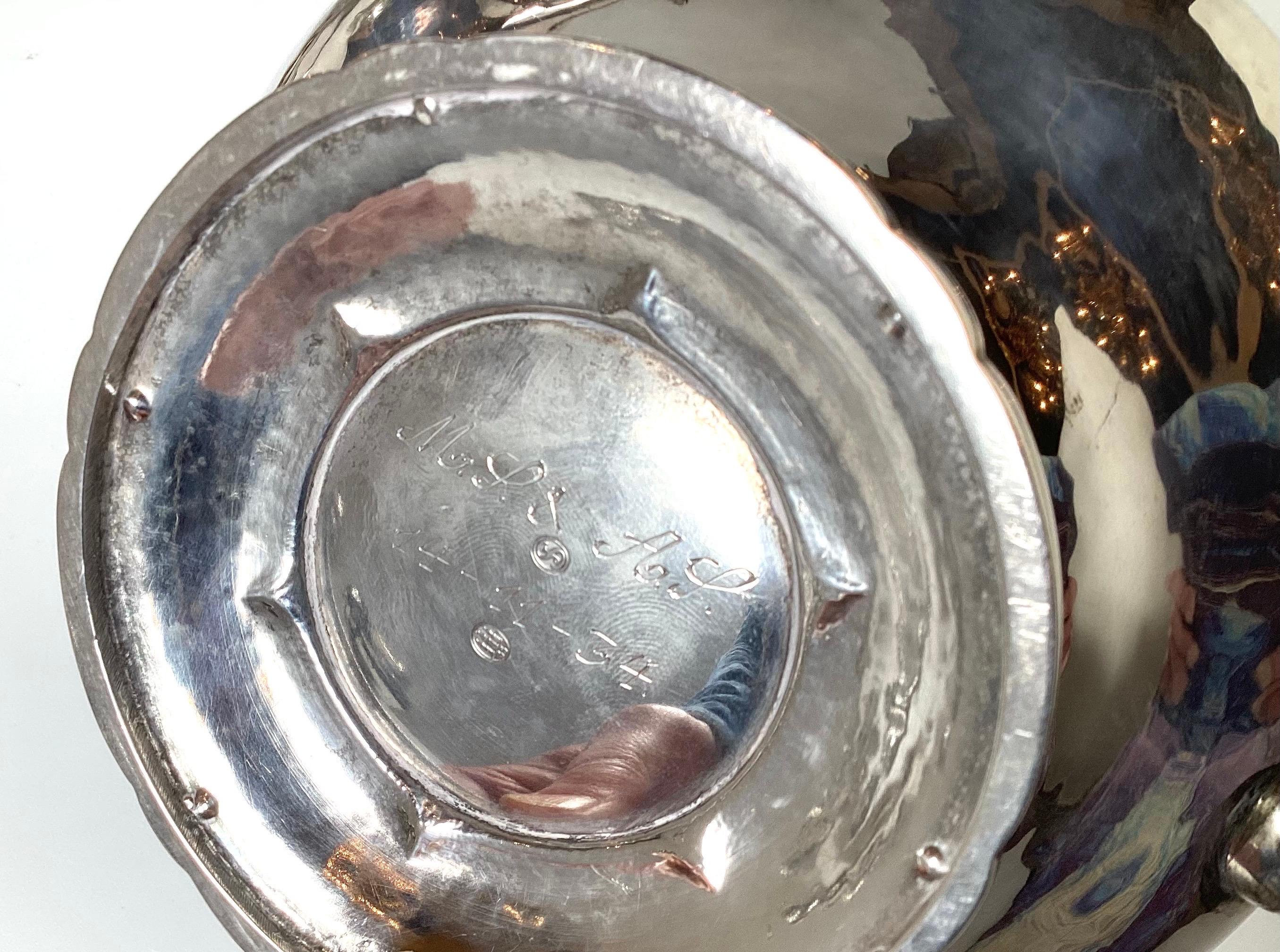 Juego de té danés de plata de ley de principios del siglo XX por Christian F. Heise en venta 2