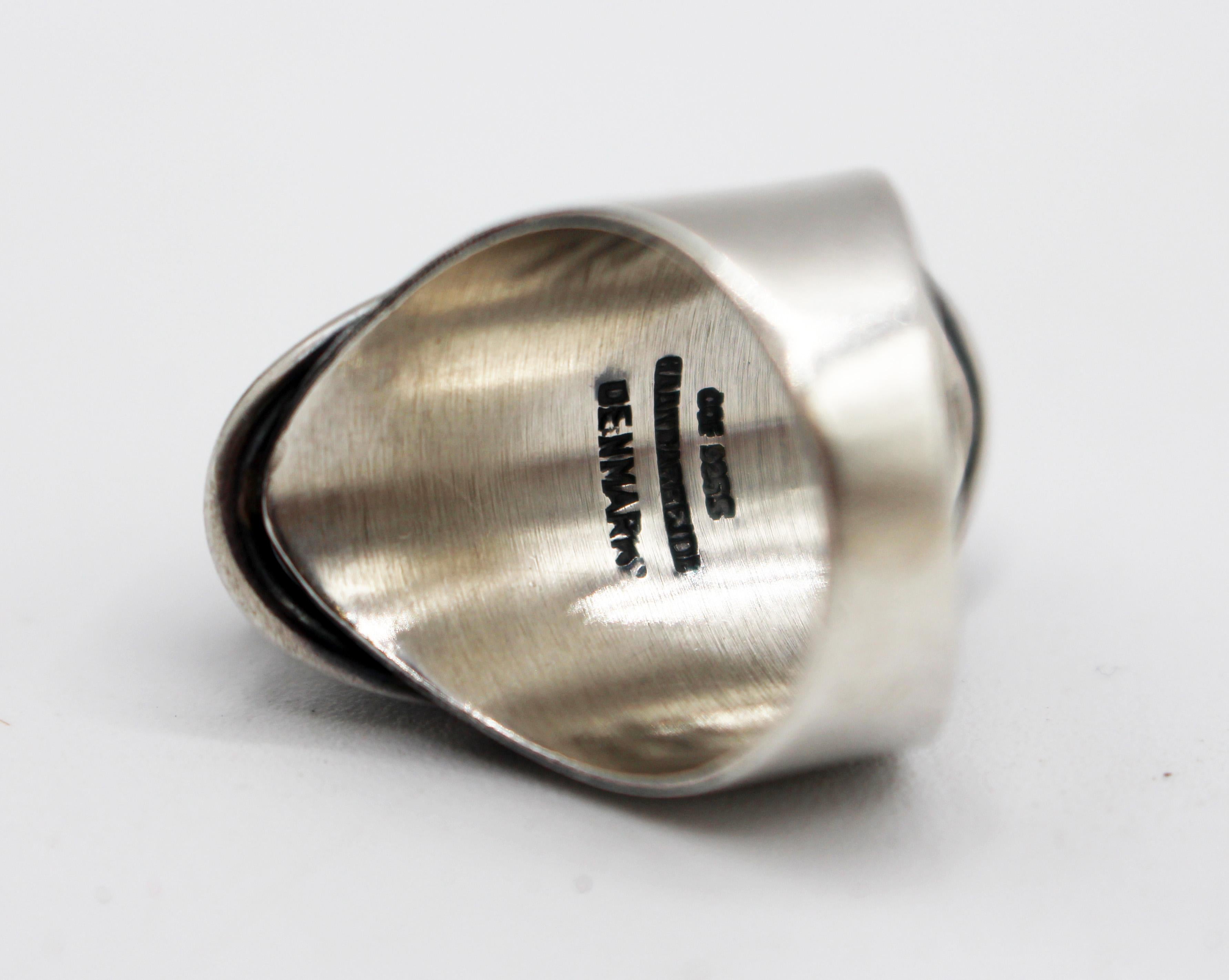 Silver Danish Sterling & Tiger Eye Ring by Carl Ove Fydensburg For Sale