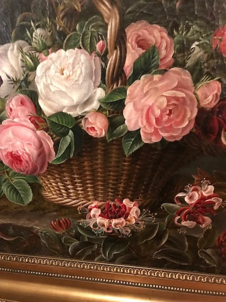 Danish Still Life of Flowers in a Basket, First Half of the 19th Century 1