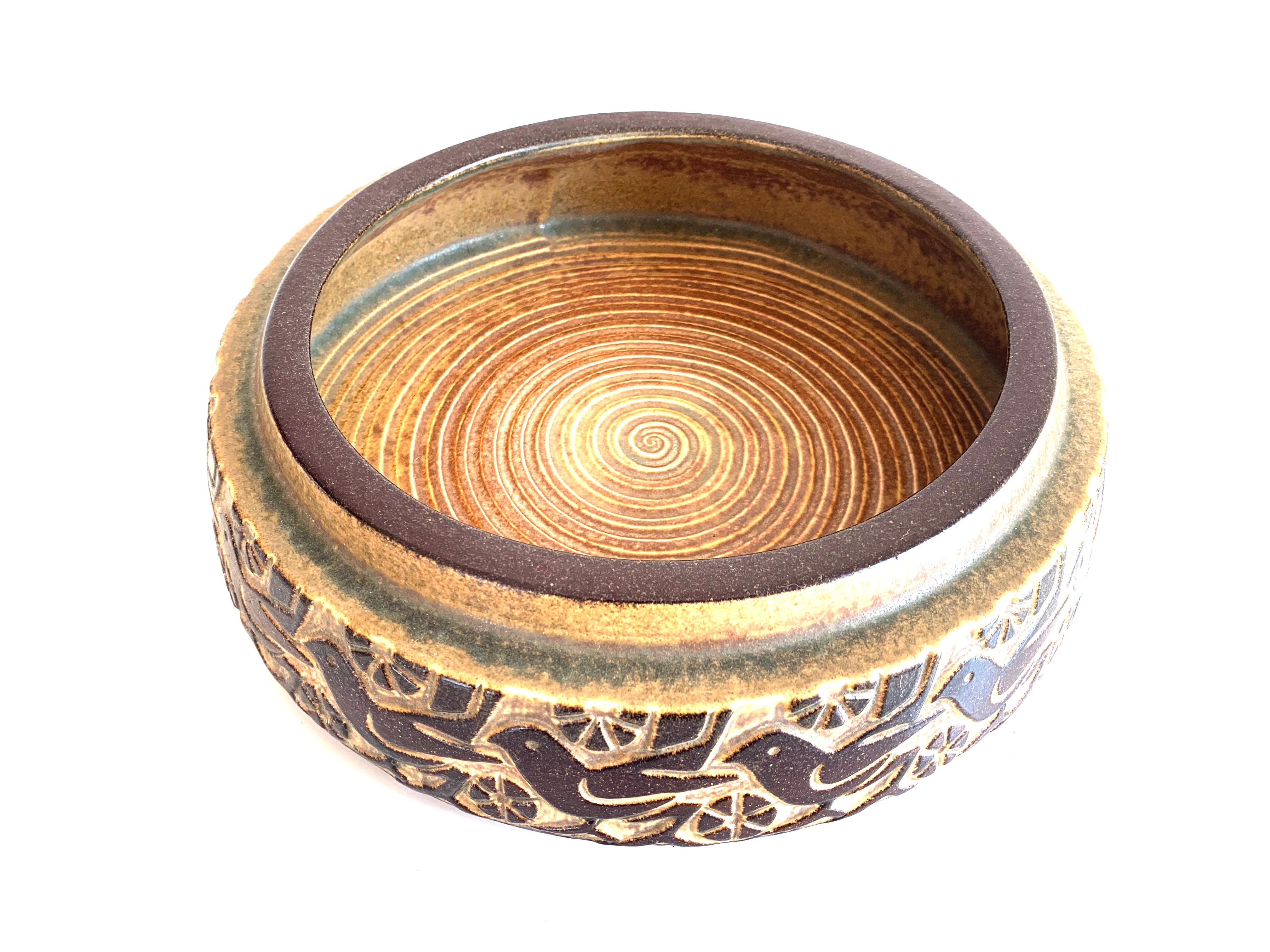 Mid-Century Modern Danish Stoneware Bowl from Michael Andersen, 1960s For Sale