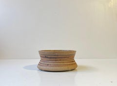 Danish Stoneware Dish with Spiral Glaze by Tue Poulsen, 1970s