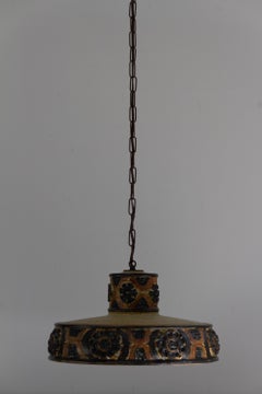 Danish Stoneware Pendant Lamp by Jette Hellerøe, 1960s.