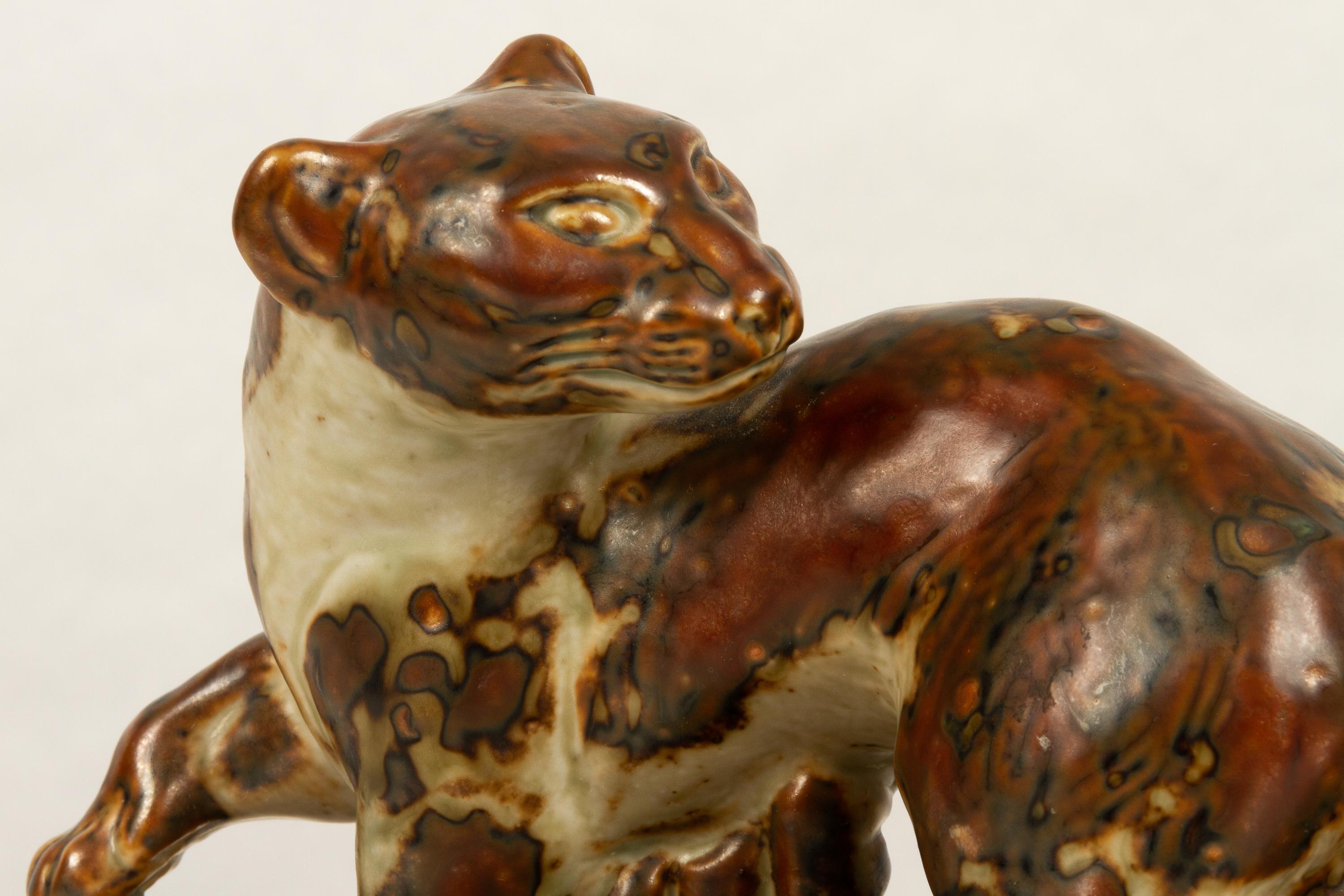 Late 20th Century Danish Stoneware Stoat Figurine by Knud Kyhn for Royal Copenhagen, 1970s For Sale