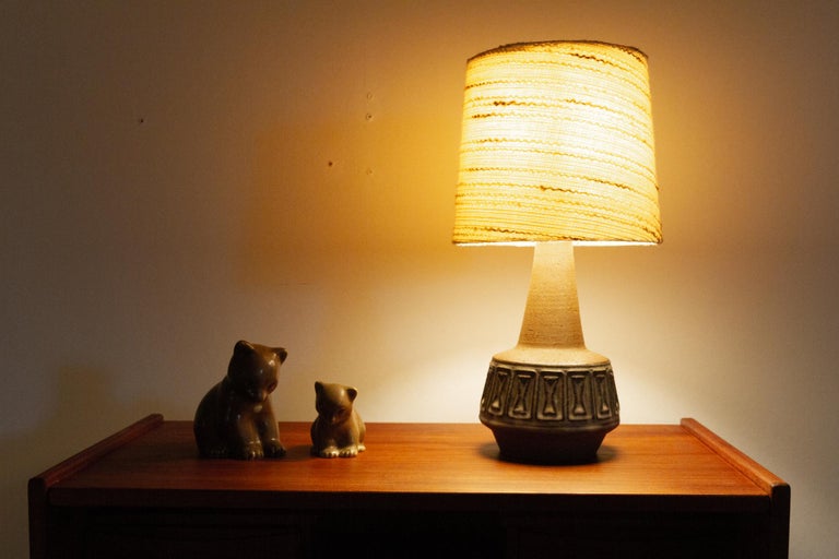 Danish Stoneware Table Lamp by Helge Bjufstrøm for Michael Andersen, 1960s For Sale 10