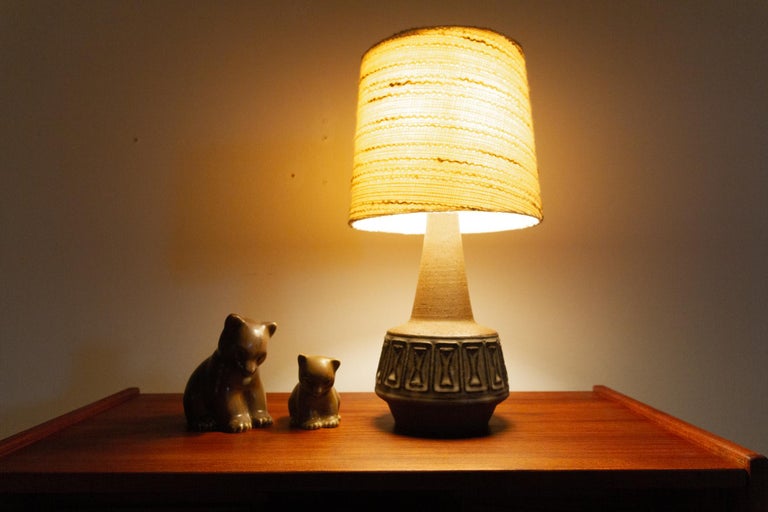 Danish Stoneware Table Lamp by Helge Bjufstrøm for Michael Andersen, 1960s 11