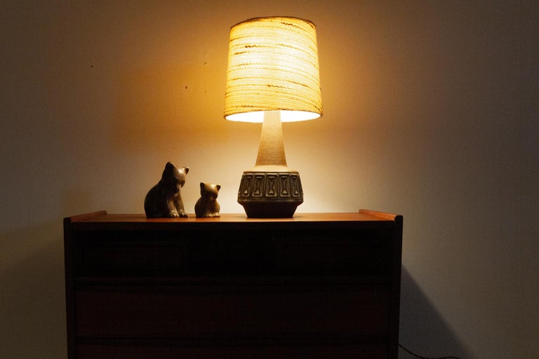 Danish Stoneware Table Lamp by Helge Bjufstrøm for Michael Andersen, 1960s 12