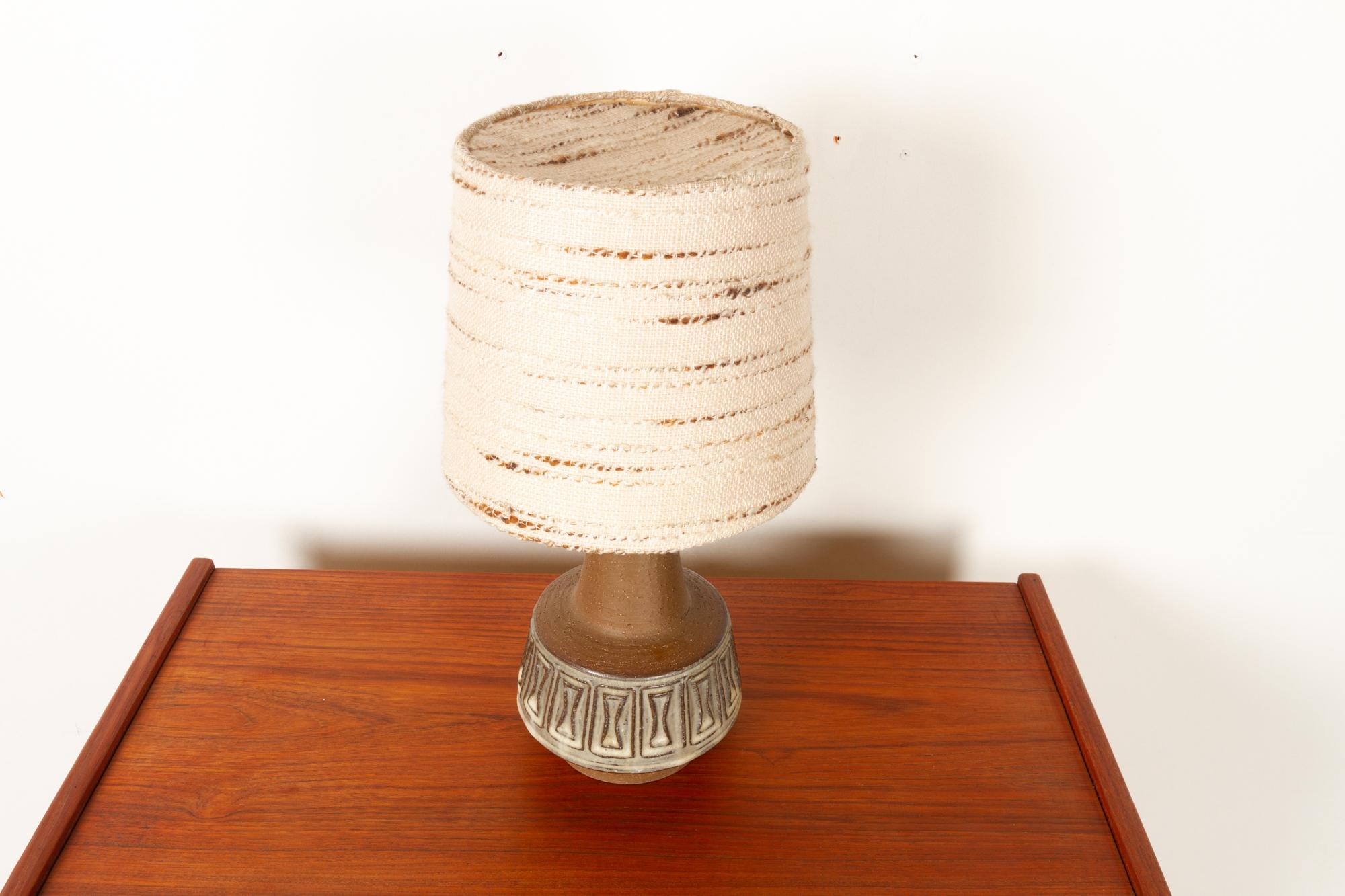 Danish Stoneware Table Lamp by Helge Bjufstrøm for Michael Andersen, 1960s In Good Condition In Asaa, DK