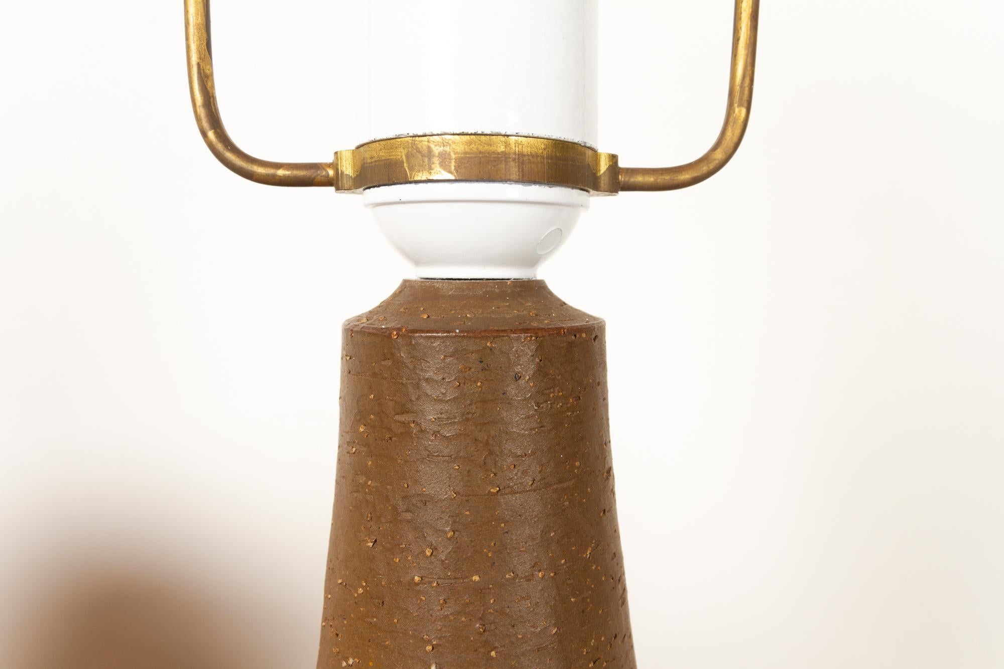 Danish Stoneware Table Lamp by Helge Bjufstrøm for Michael Andersen, 1960s 4