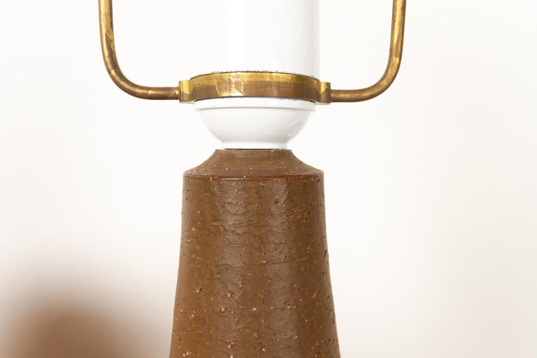 Danish Stoneware Table Lamp by Helge Bjufstrøm for Michael Andersen, 1960s 4