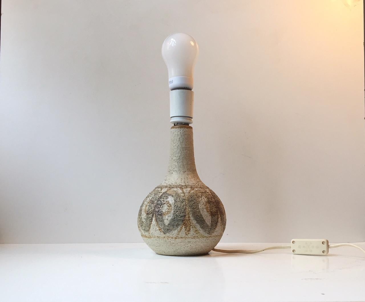 Mid-Century Modern Danish Stoneware Table Lamp by Poul Brandenborg & Noomi Backhausen, Søholm 1970s