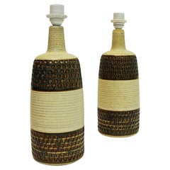 Danish Stoneware Table Lamp Pair by Søholm Keramik, Bornholm, 1960s