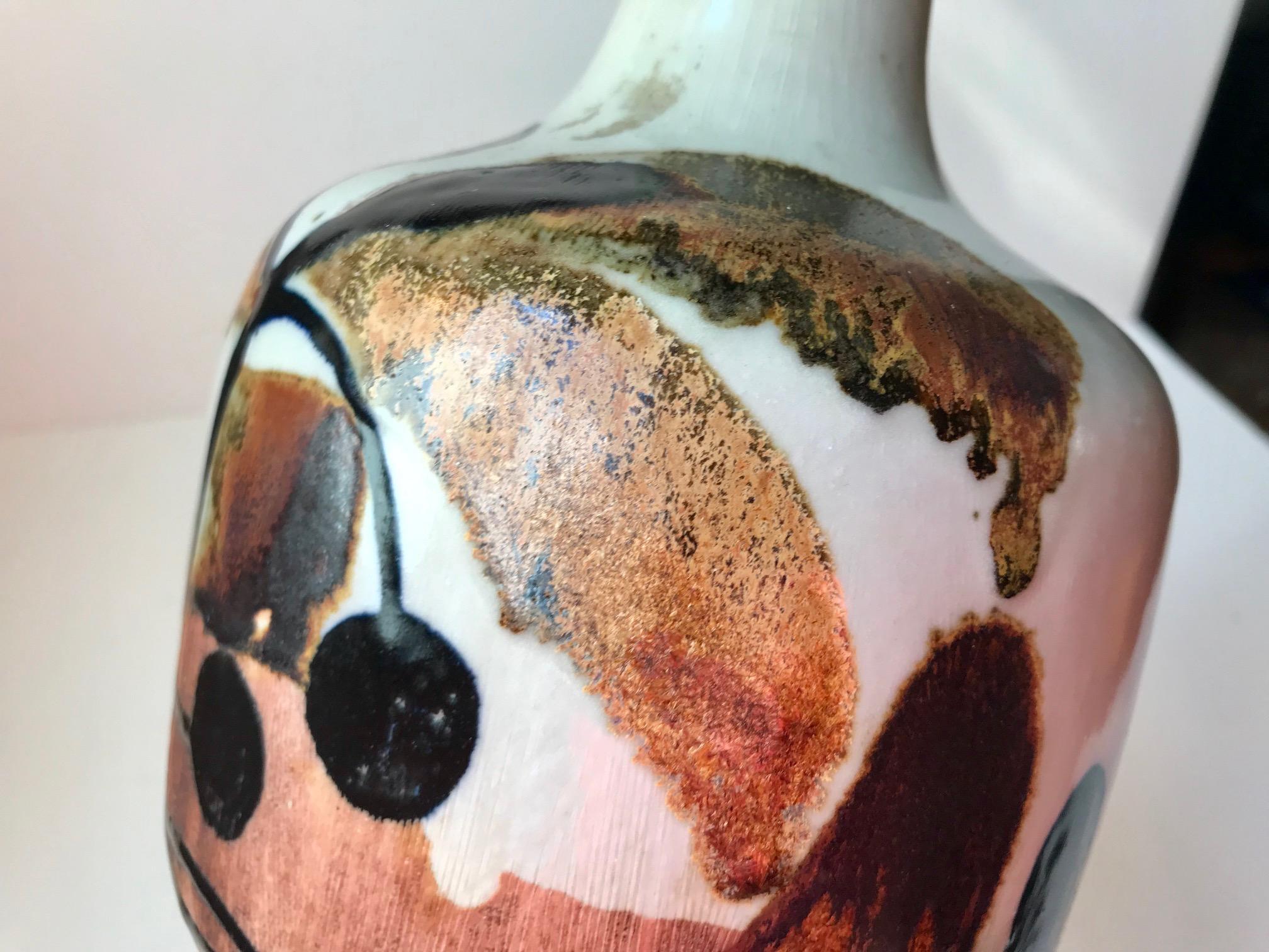 Danish Stoneware Table Lamp with Autumn Glaze by Ursula Printz Mogensen, 1960s 1