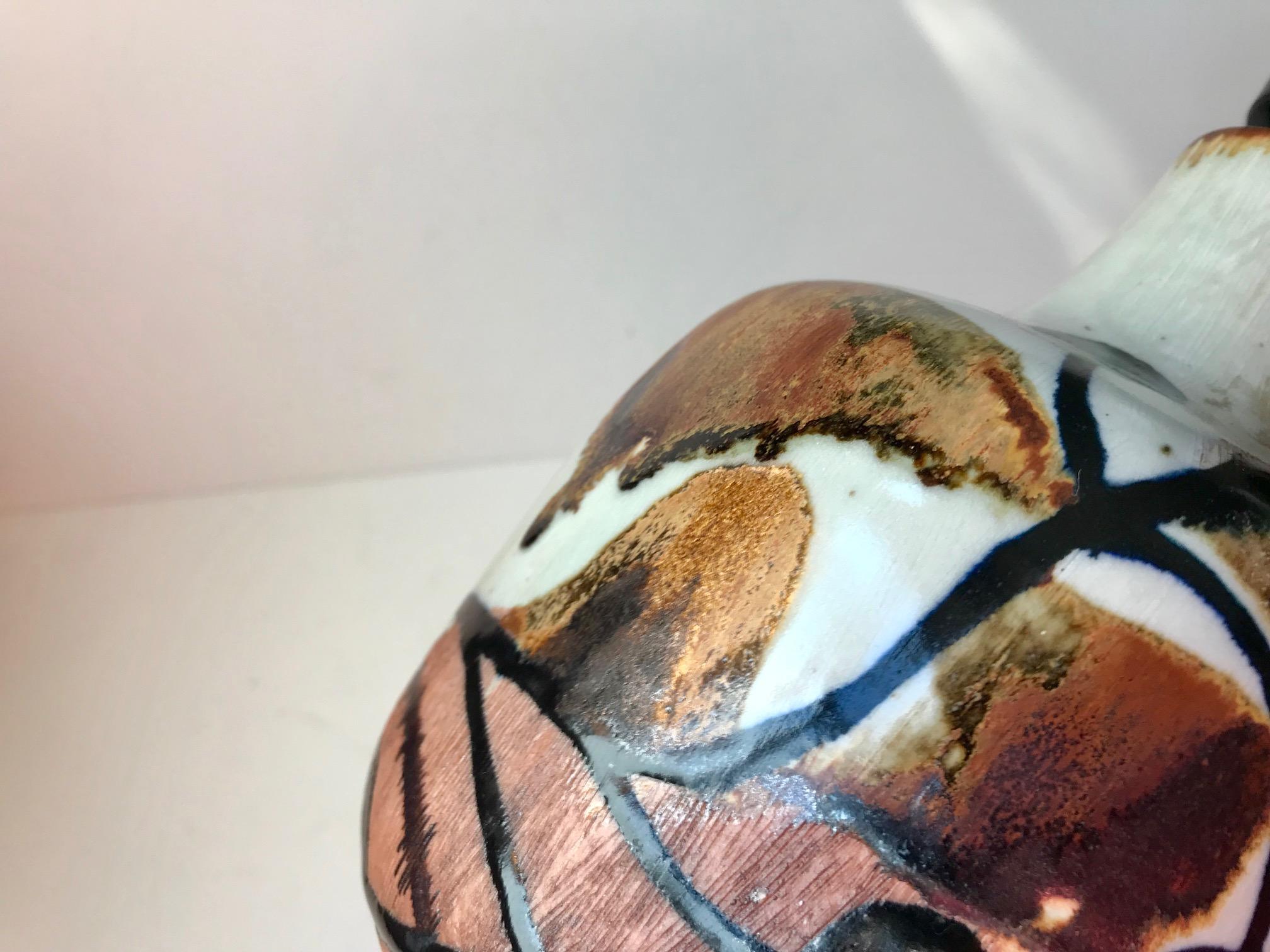 Danish Stoneware Table Lamp with Autumn Glaze by Ursula Printz Mogensen, 1960s 2