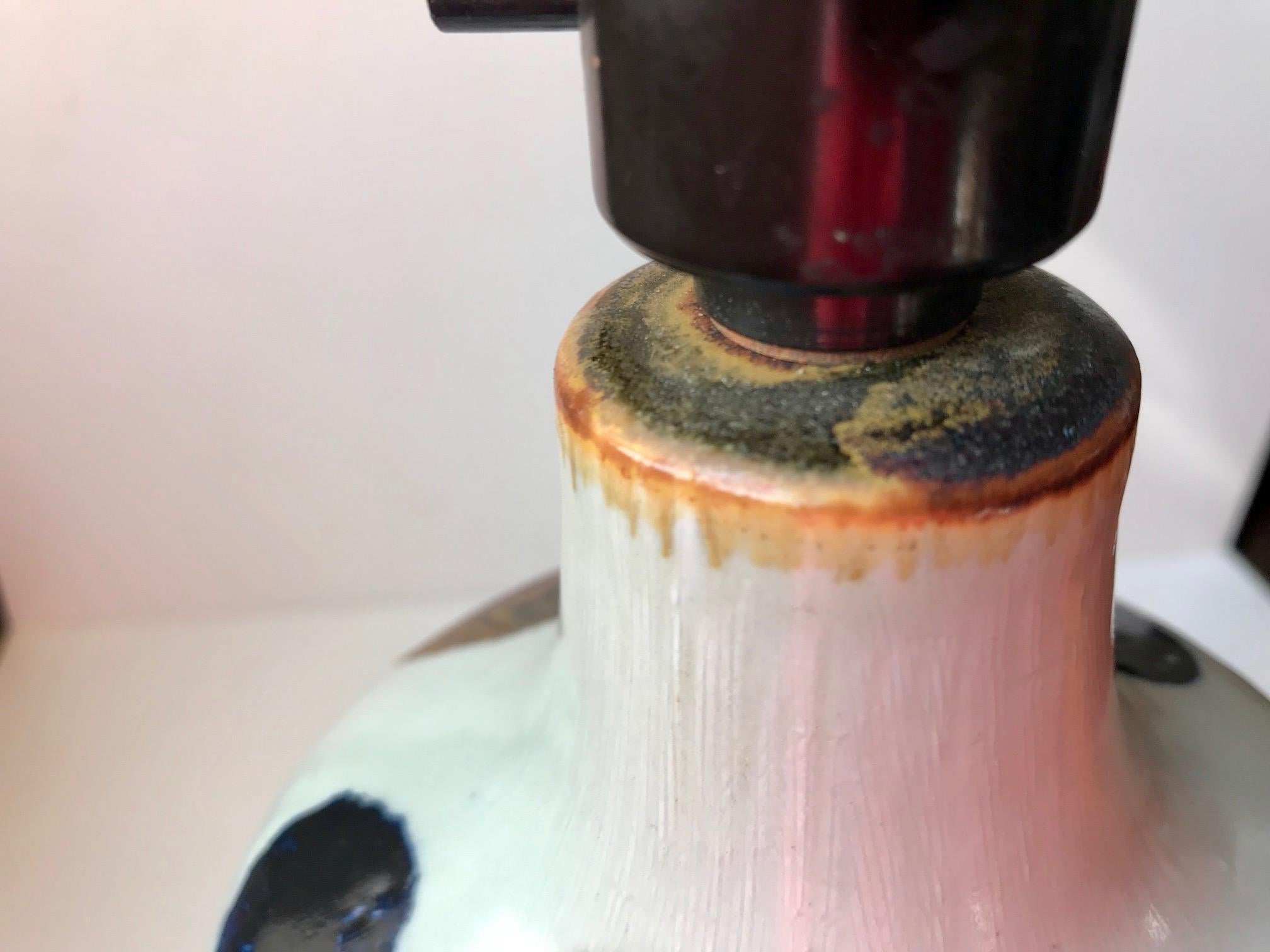 Danish Stoneware Table Lamp with Autumn Glaze by Ursula Printz Mogensen, 1960s 4