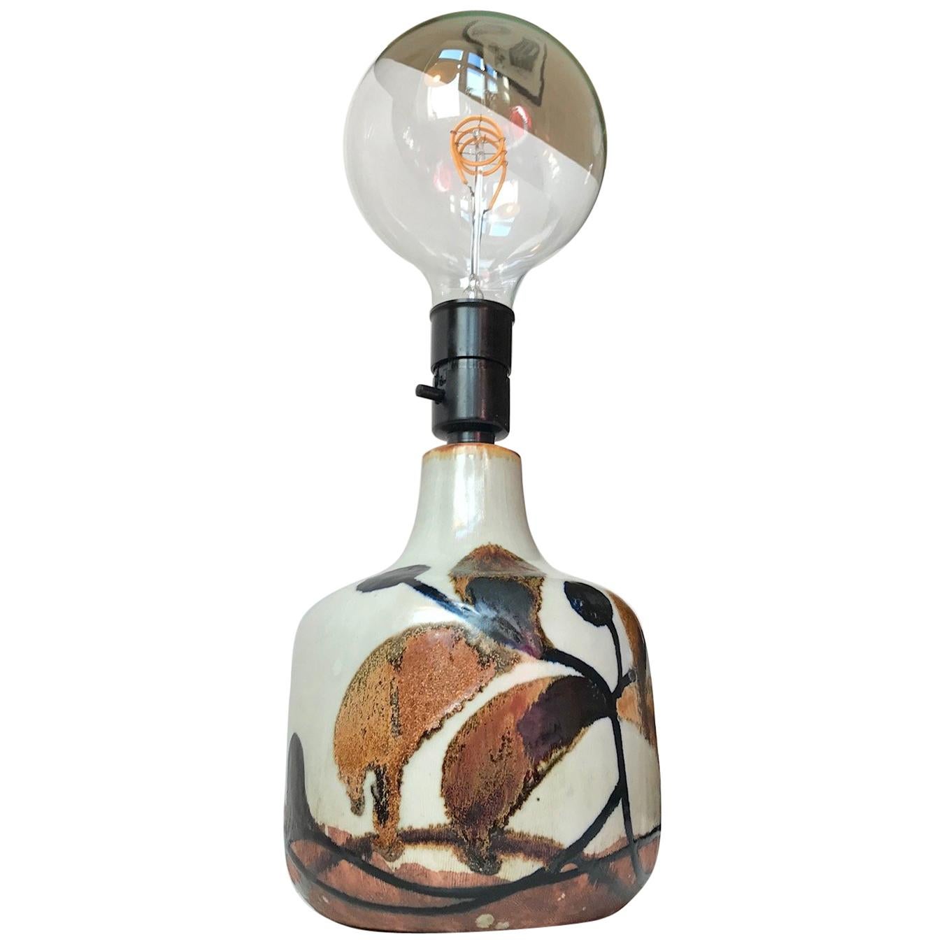 Danish Stoneware Table Lamp with Autumn Glaze by Ursula Printz Mogensen, 1960s