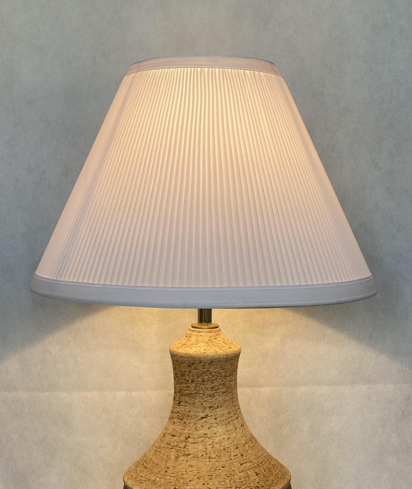 Danish Stoneware Table Lamp with Pleated Shade by Chris Haslev, Denmark, 1960s For Sale 5