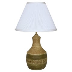 Lampada da tavolo in gres danese con paralume plissettato di Chris Haslev, Danimarca, anni '60