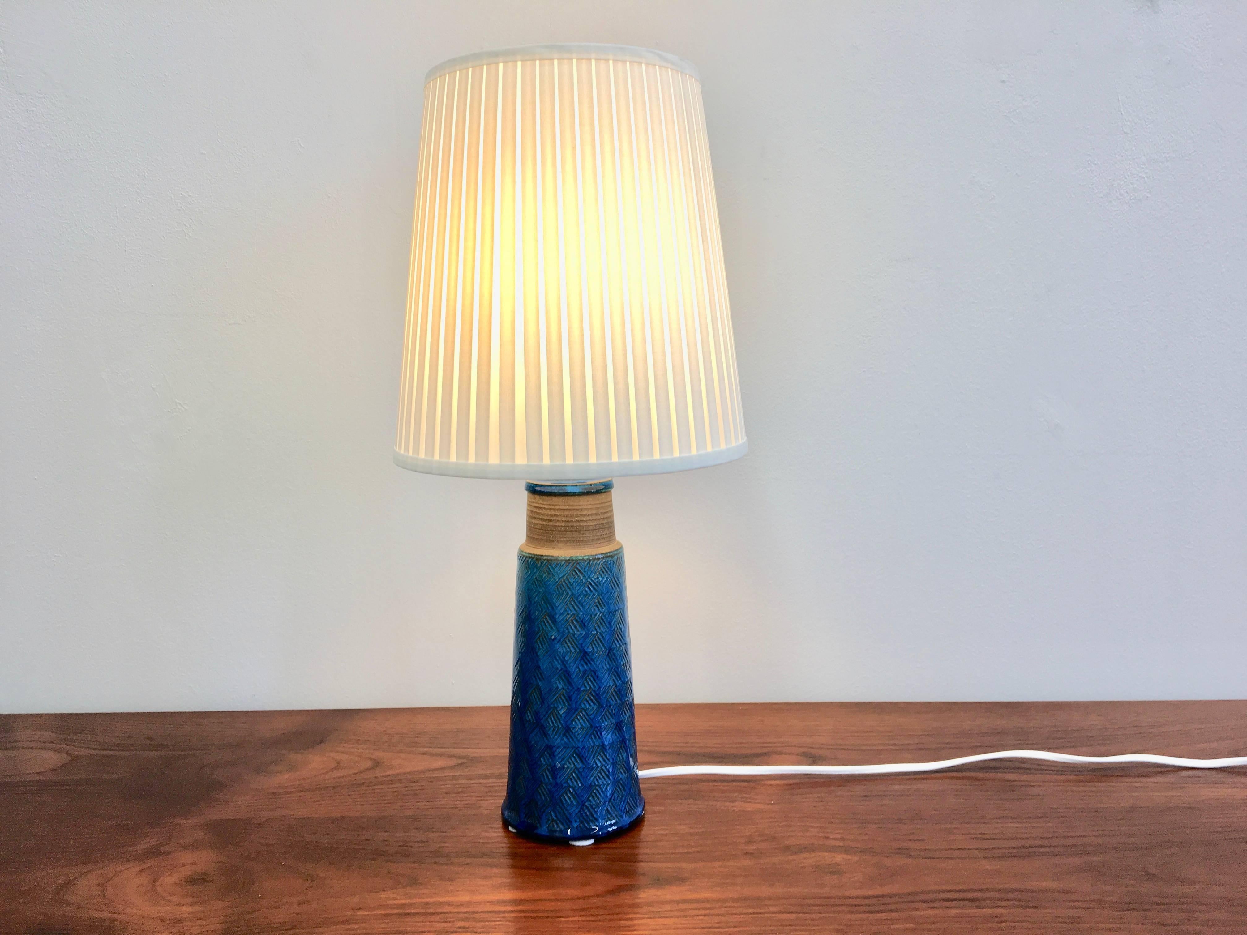 20th Century Turquoise Danish Mid-Century Modern Stoneware table lamp by Nils Kähler