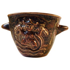 Danish Stoneware Vase with Goddess by Bode Willumsen for Royal Copenhagen, 1930s