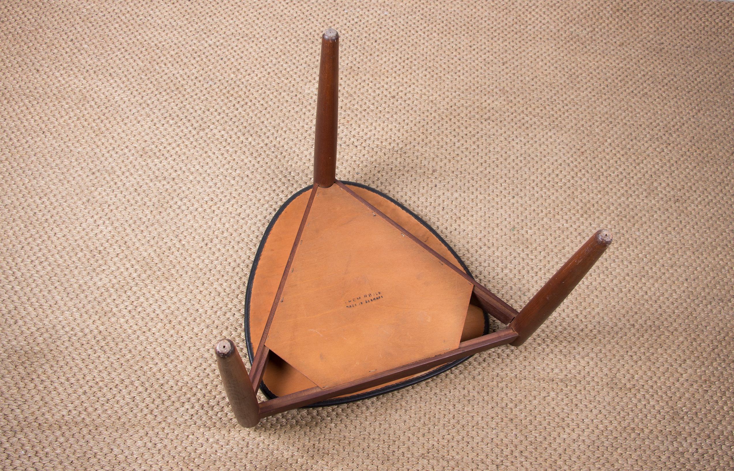 Danish Stool in Teak & Black Skai by Hans Olsen for Frem Rojle, 1960 8