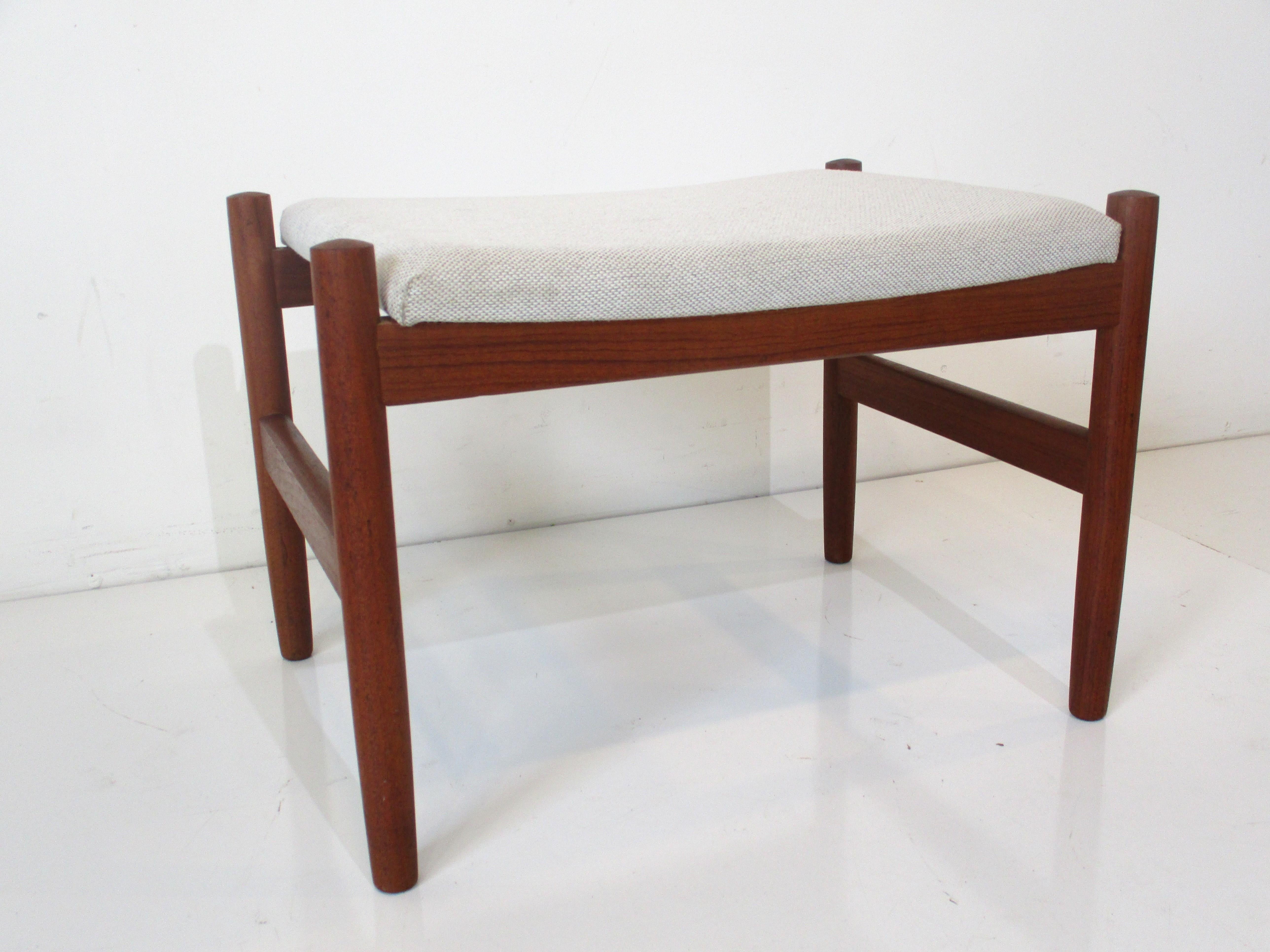 Upholstery Danish Stool / Ottoman by Hugo Frandsen for Spottrup Mobler For Sale