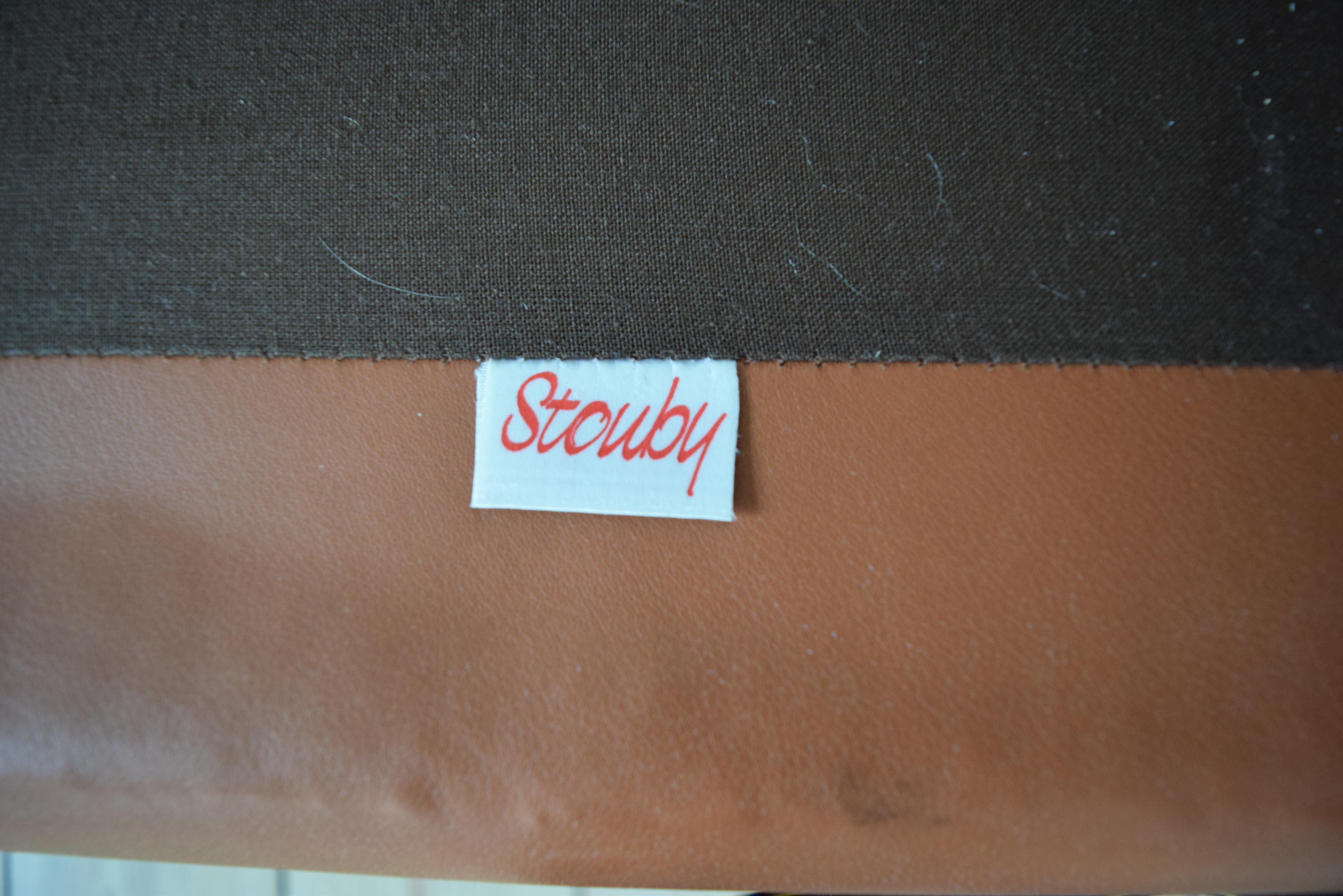 Danish Stouby Cognac Leather Sofa, 1980s 5