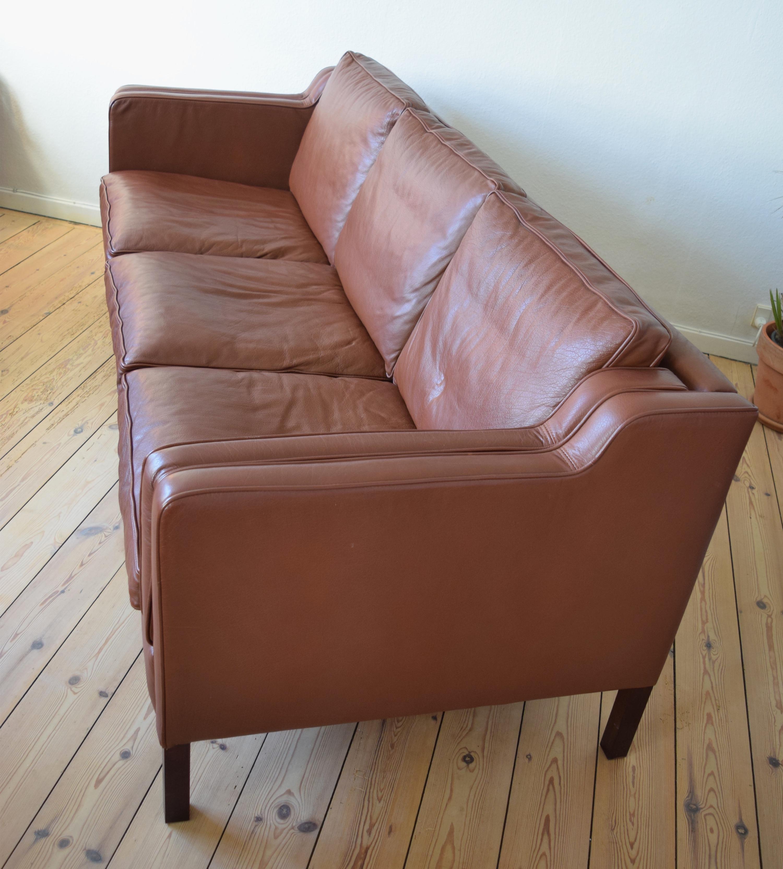 Danish Stouby Leather Sofa For Sale 1