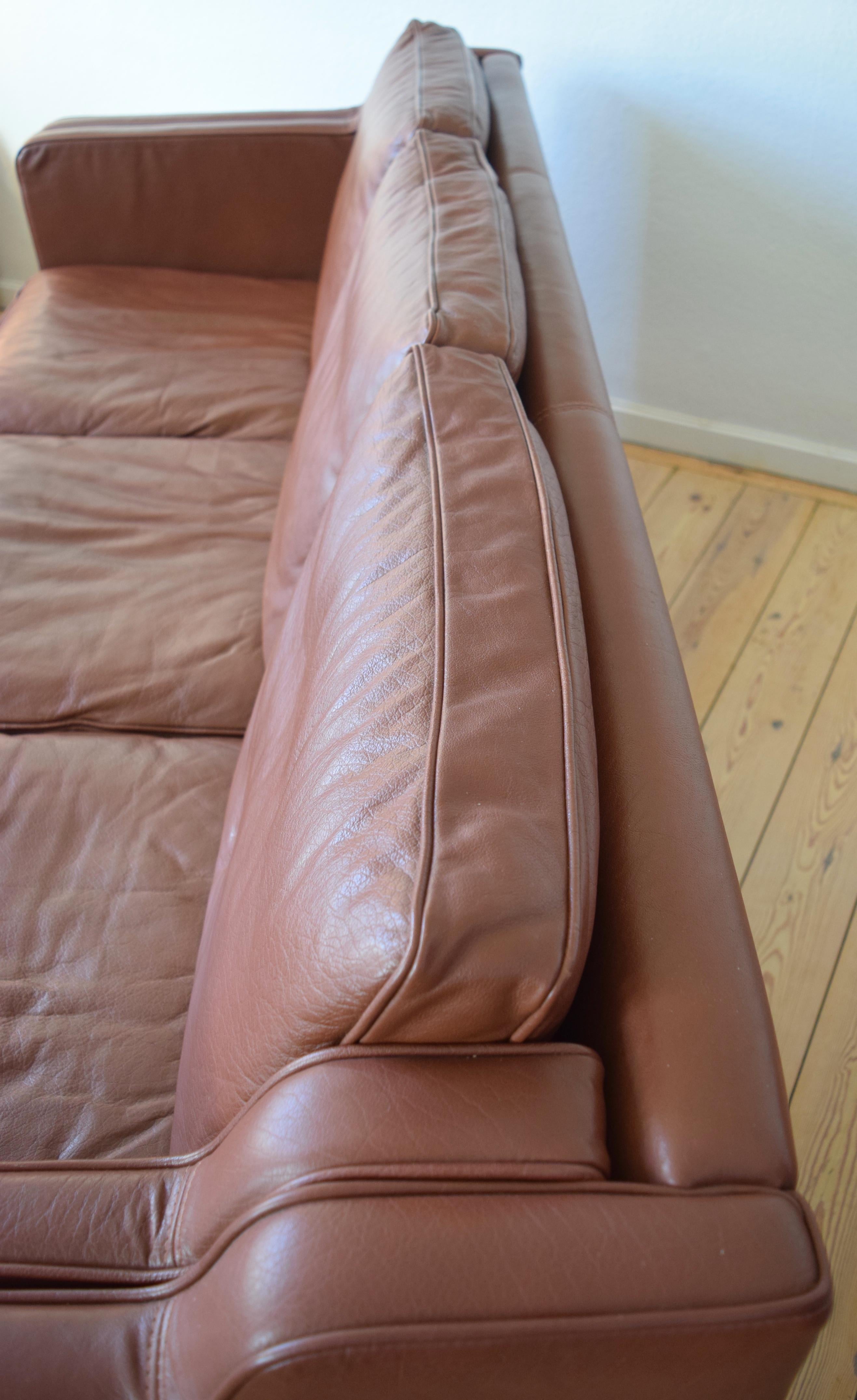 Danish Stouby Leather Sofa For Sale 2
