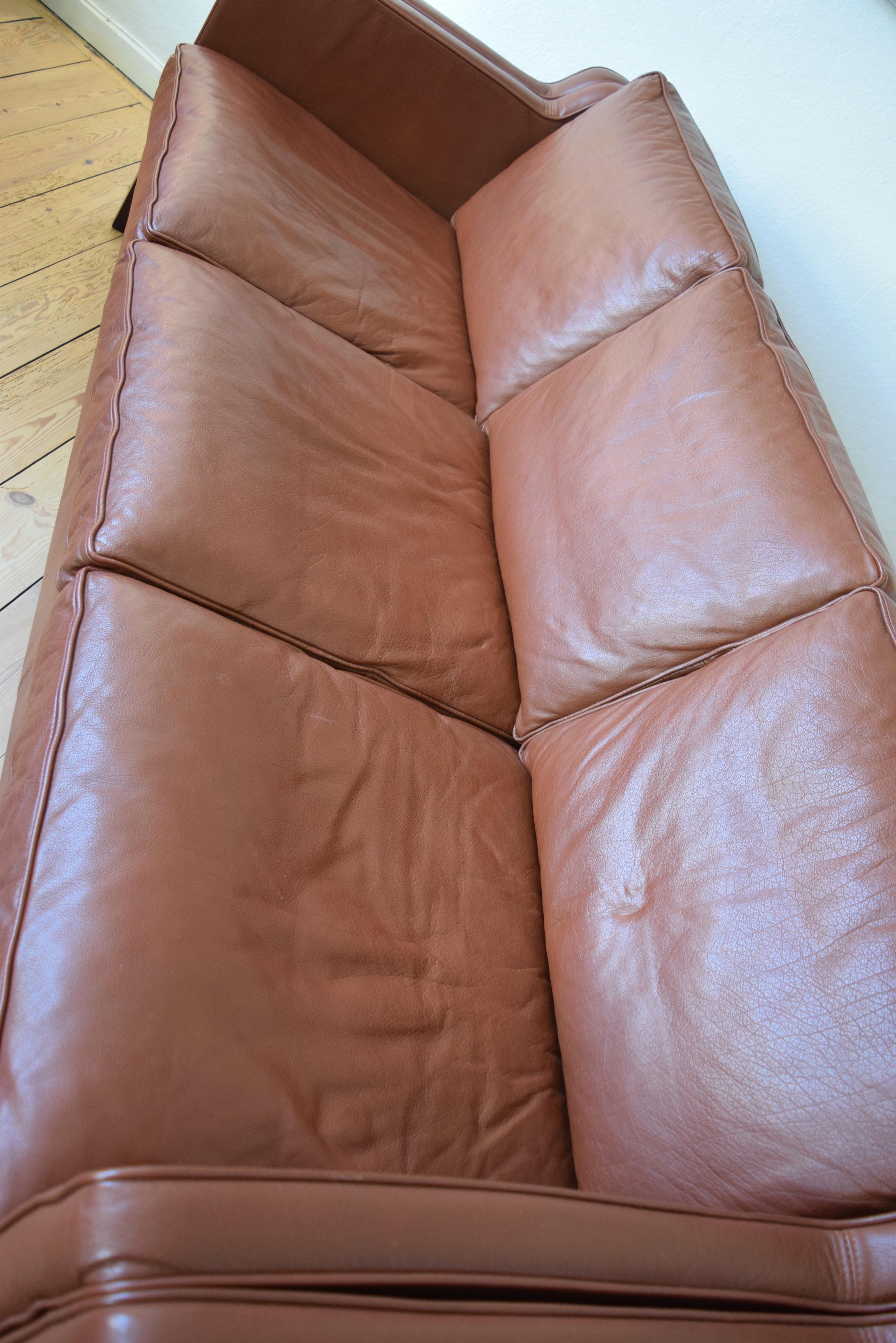 Danish Stouby Leather Sofa For Sale 3
