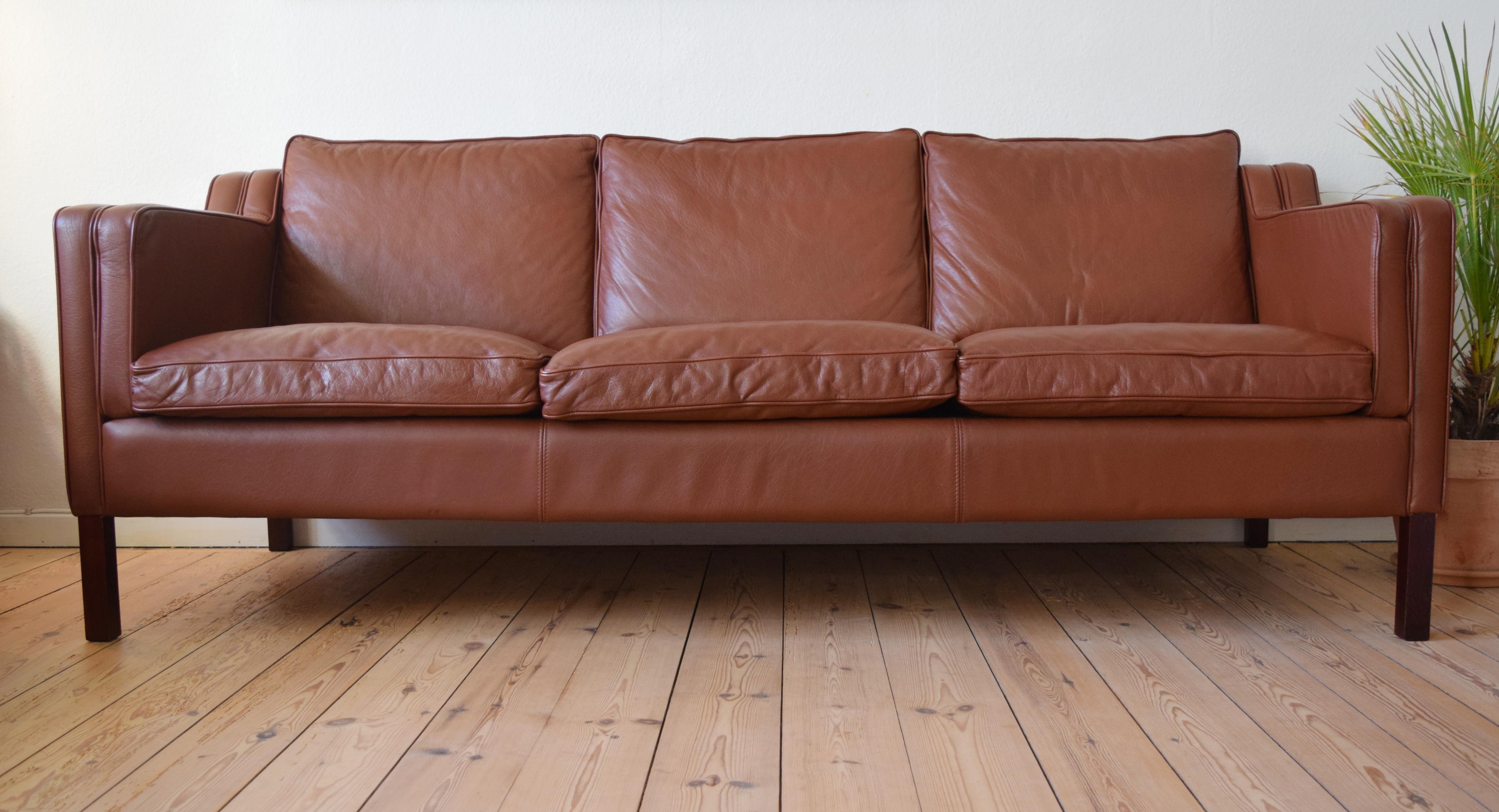 Danish Stouby Leather Sofa For Sale 4