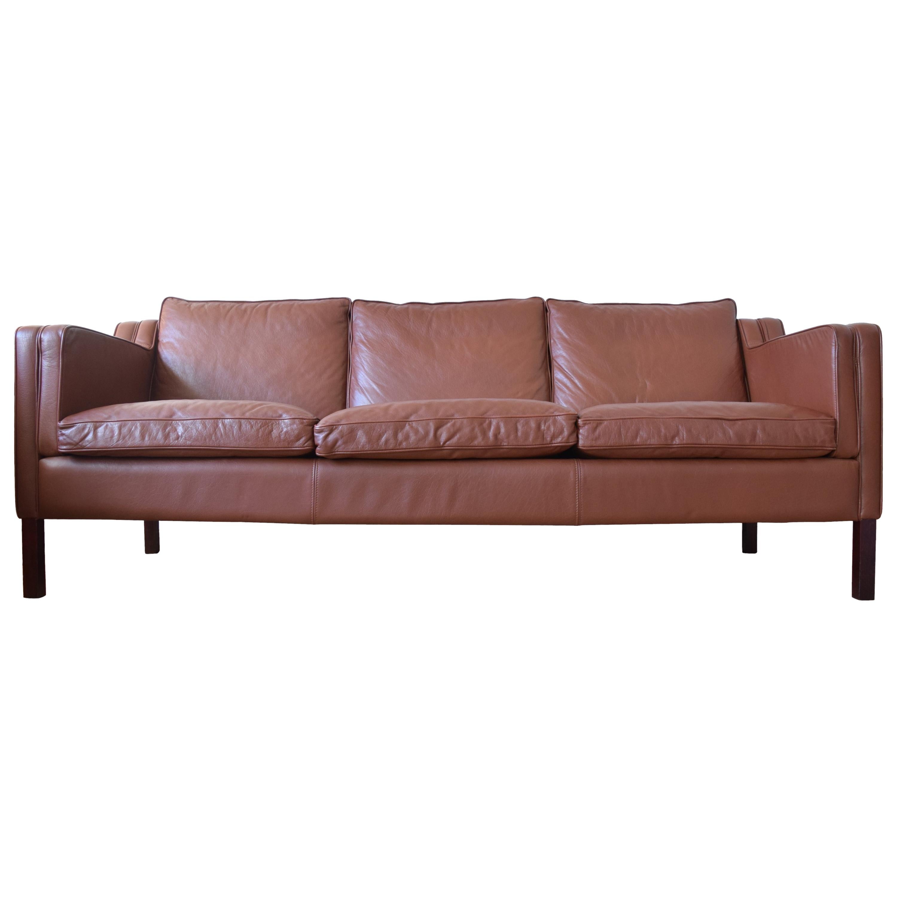 Danish Stouby Leather Sofa For Sale