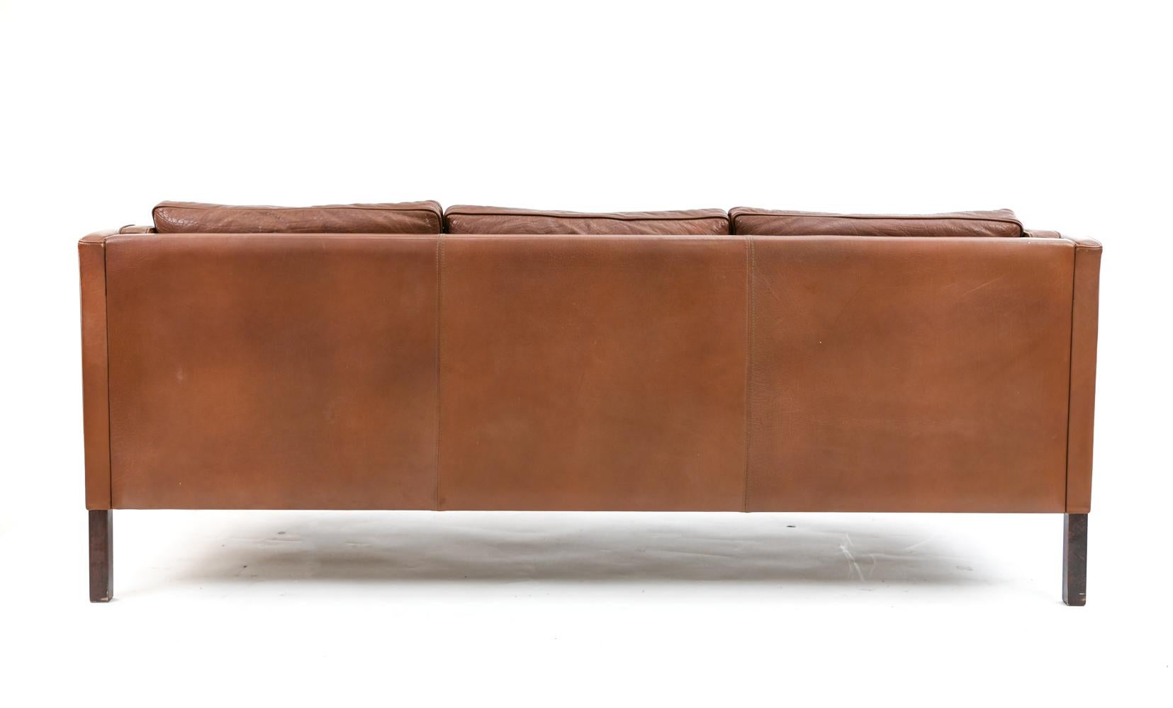 Danish Stouby Leather Three-Seat Sofa 8