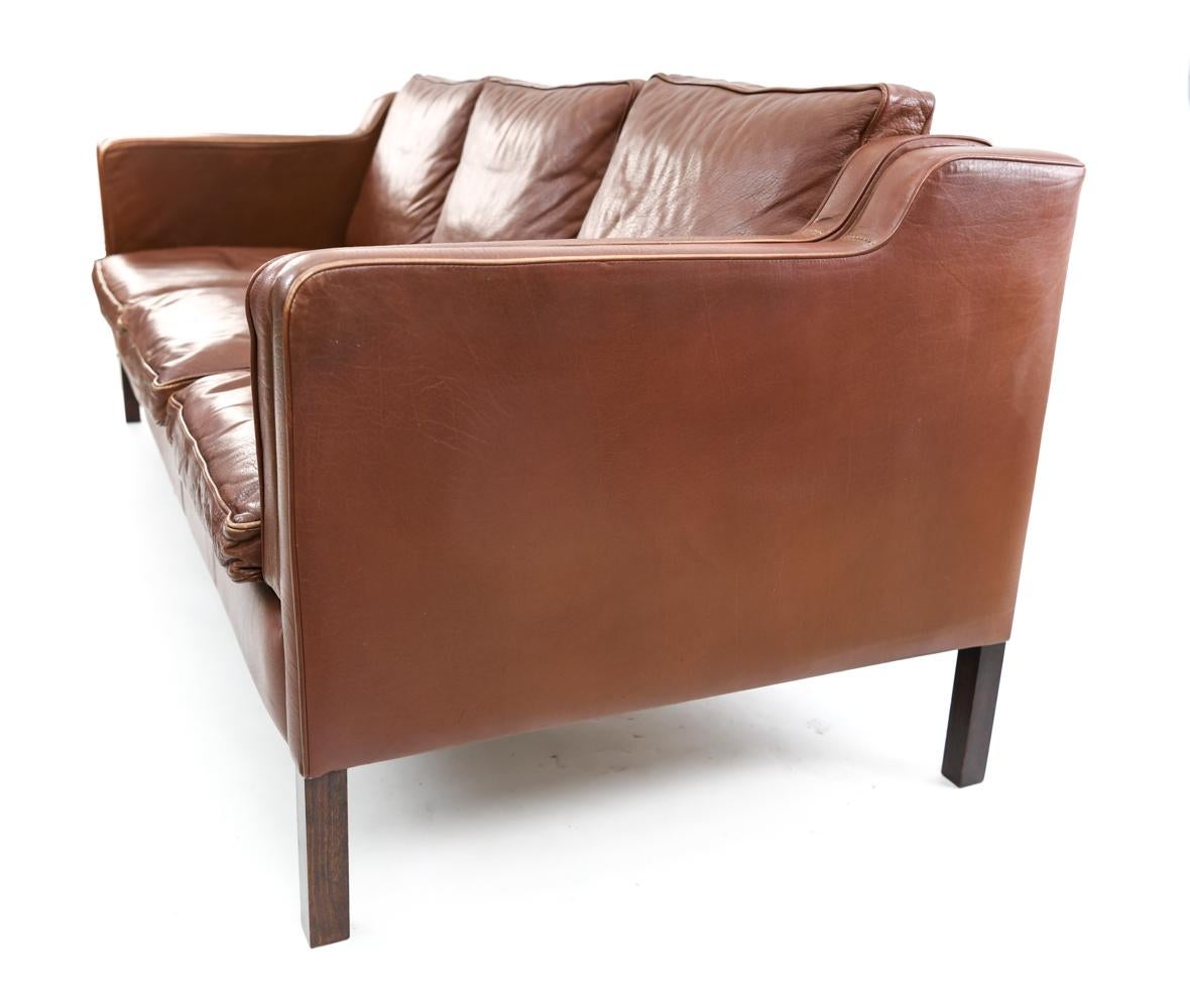 Danish Stouby Leather Three-Seat Sofa 3