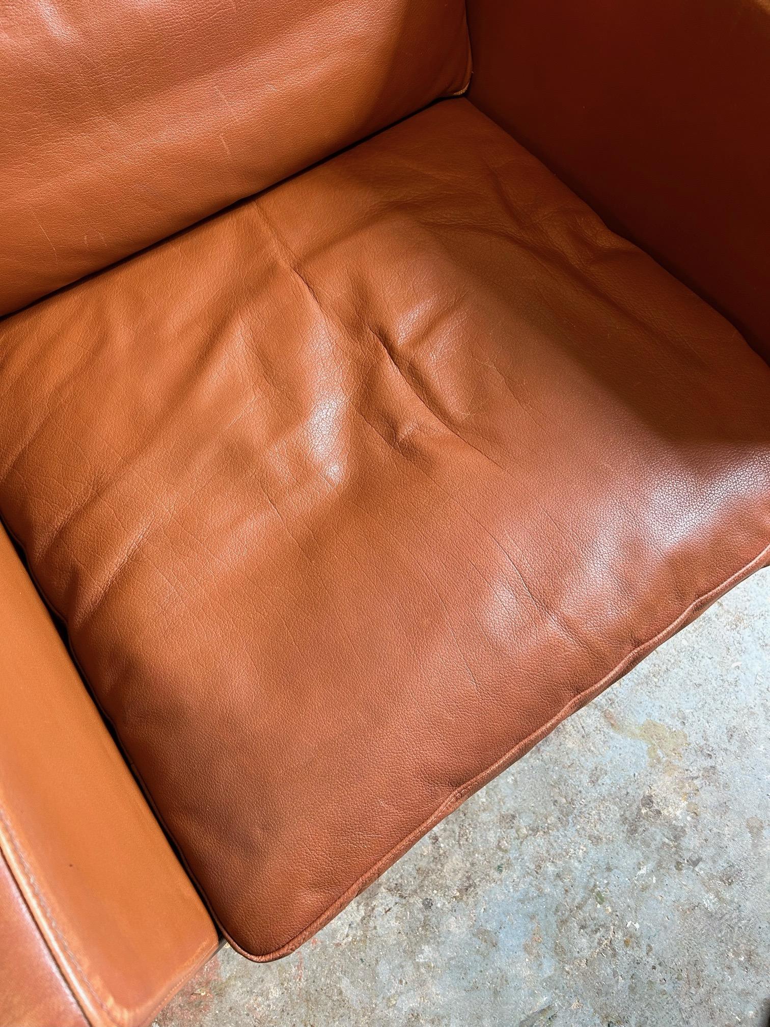 Danish Stouby Tan Leather Club Armchair Mid Century For Sale 13