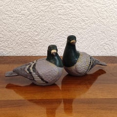 Danish Studio Ceramic Life Size Pair of Doves