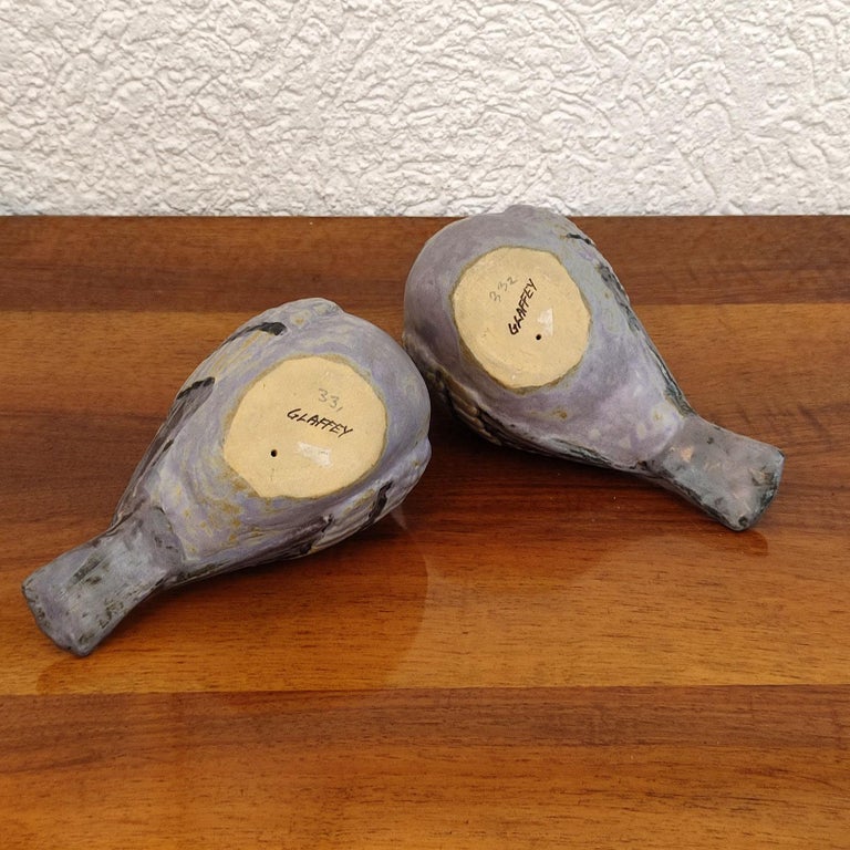Danish Studio Ceramic Life Size Pair of Doves For Sale 4