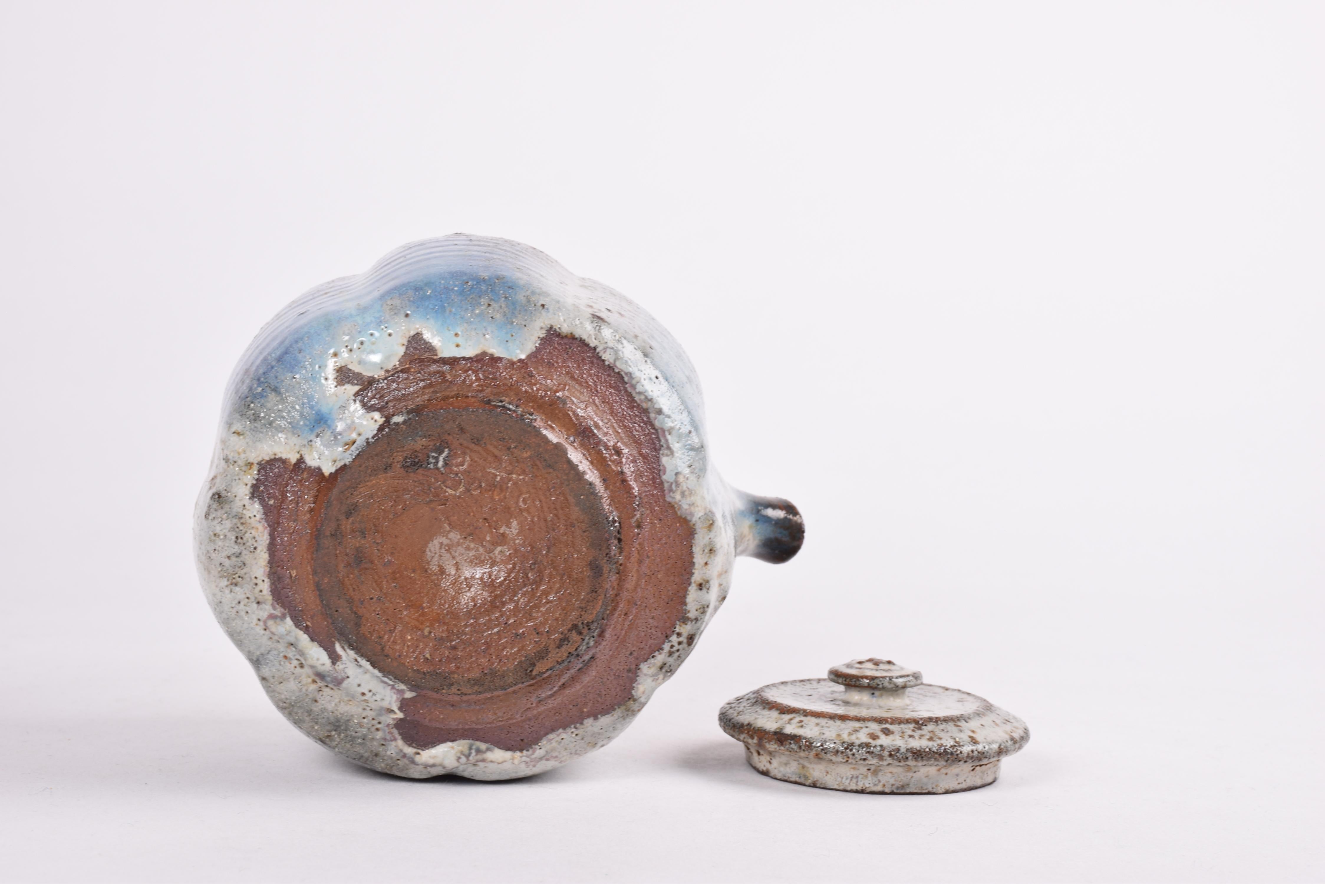 Théière en céramique du Studio danois avec set de crème et de sucre par Gutte Eriksen 1980 en vente 2