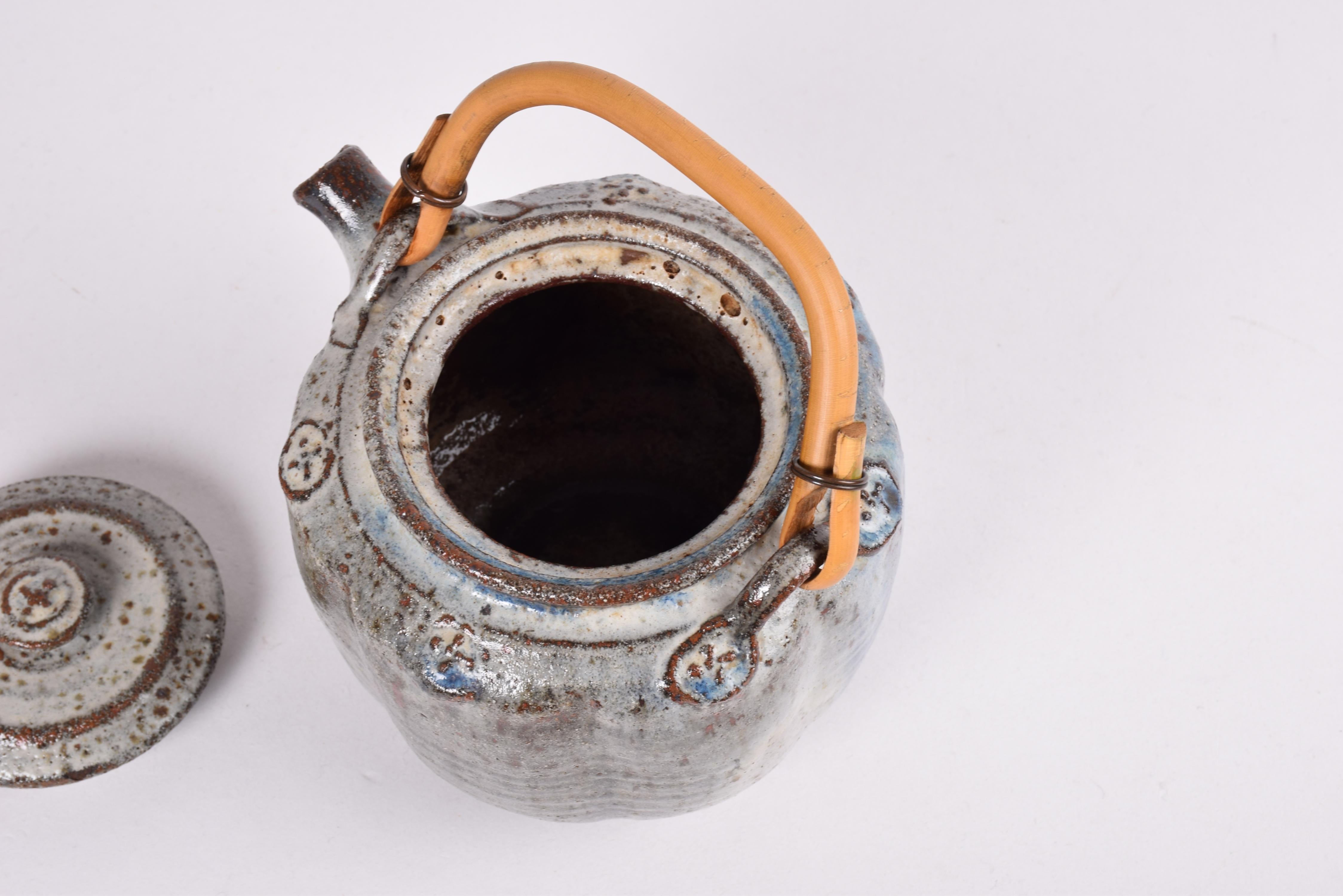 Théière en céramique du Studio danois avec set de crème et de sucre par Gutte Eriksen 1980 en vente 1